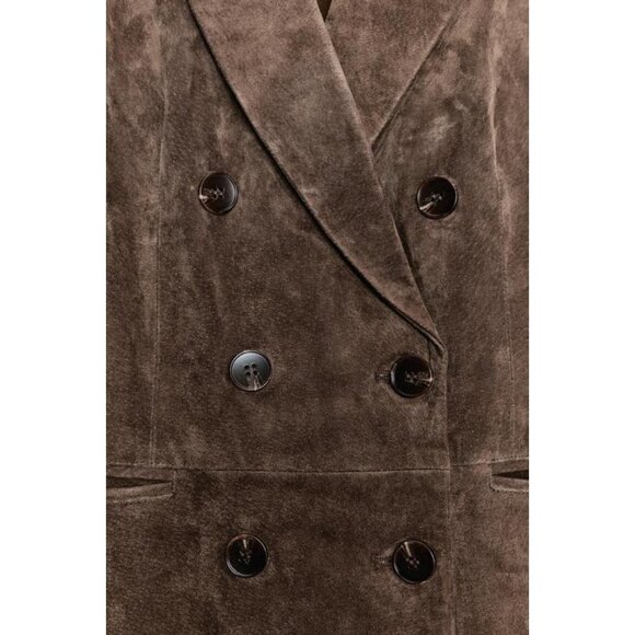 ZARA 100% LEATHER DOUBLE-BREASTED BLAZER - Picture 7 of 7